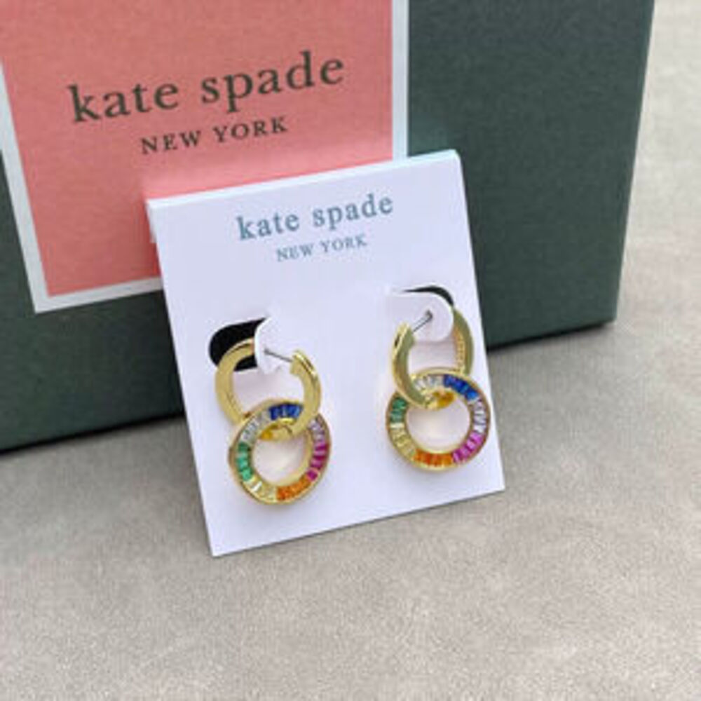 kate spade Geometric Hoop Earrings Colorful CZ